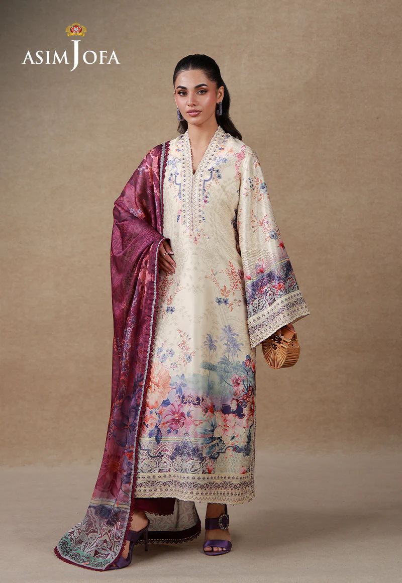 Embroidered Charmeuse Silk Unstitched 3 Pcs - Image 5