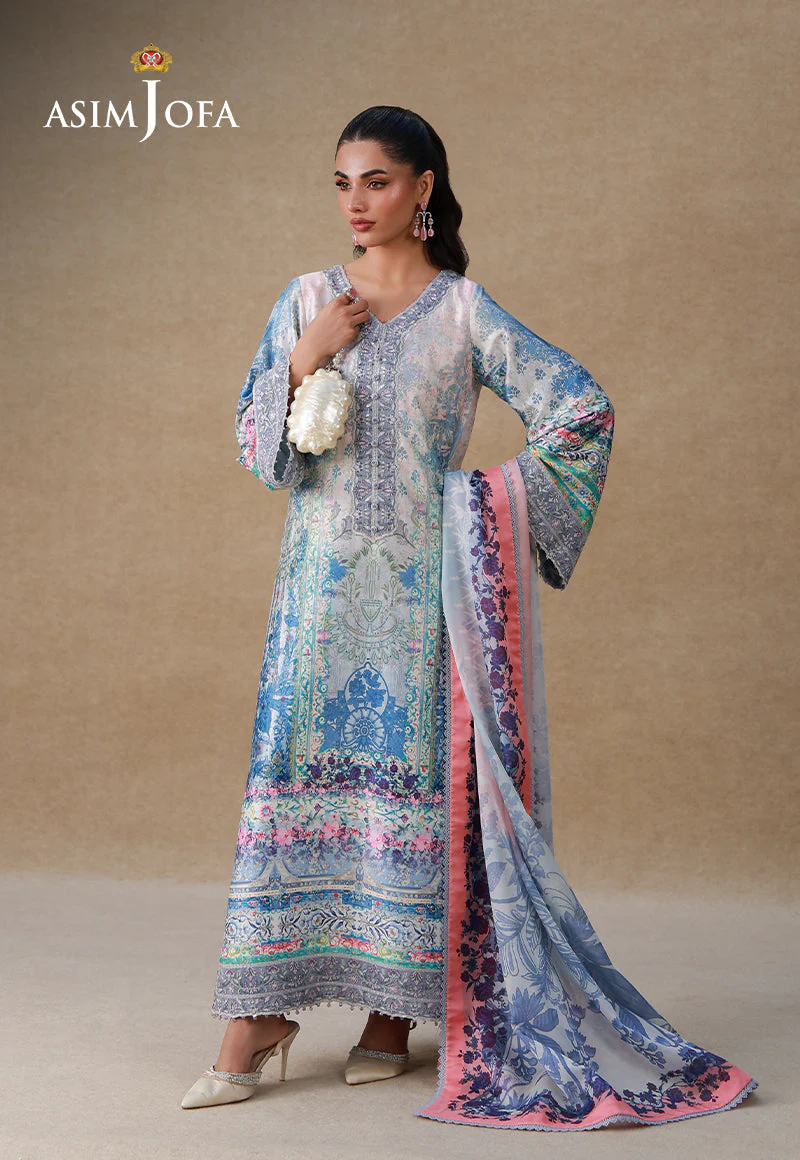 Embroidered Charmeuse Silk Unstitched 3 Pcs - Image 6