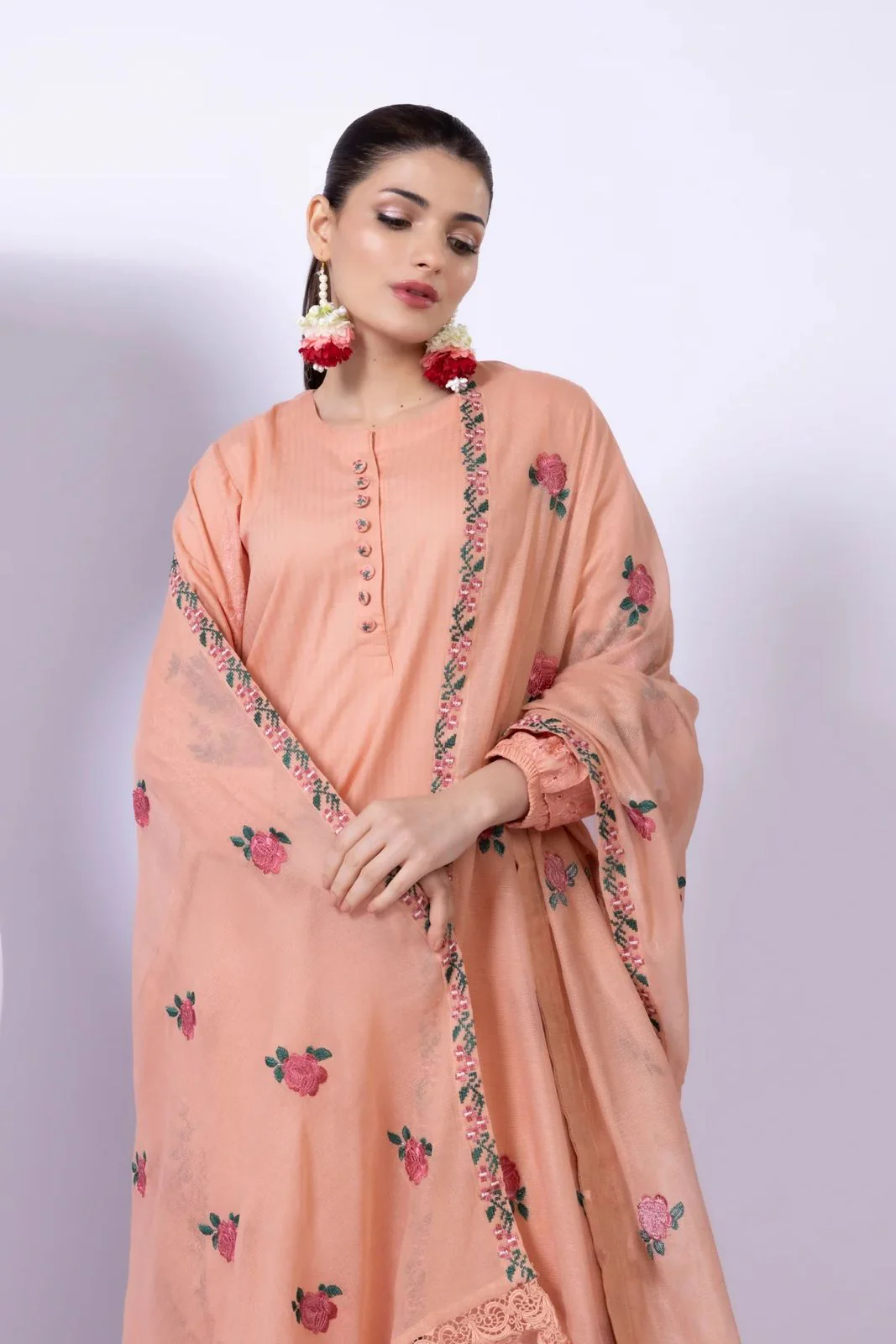 Embroidered | Cotton Dobby 3 piece - Image 3