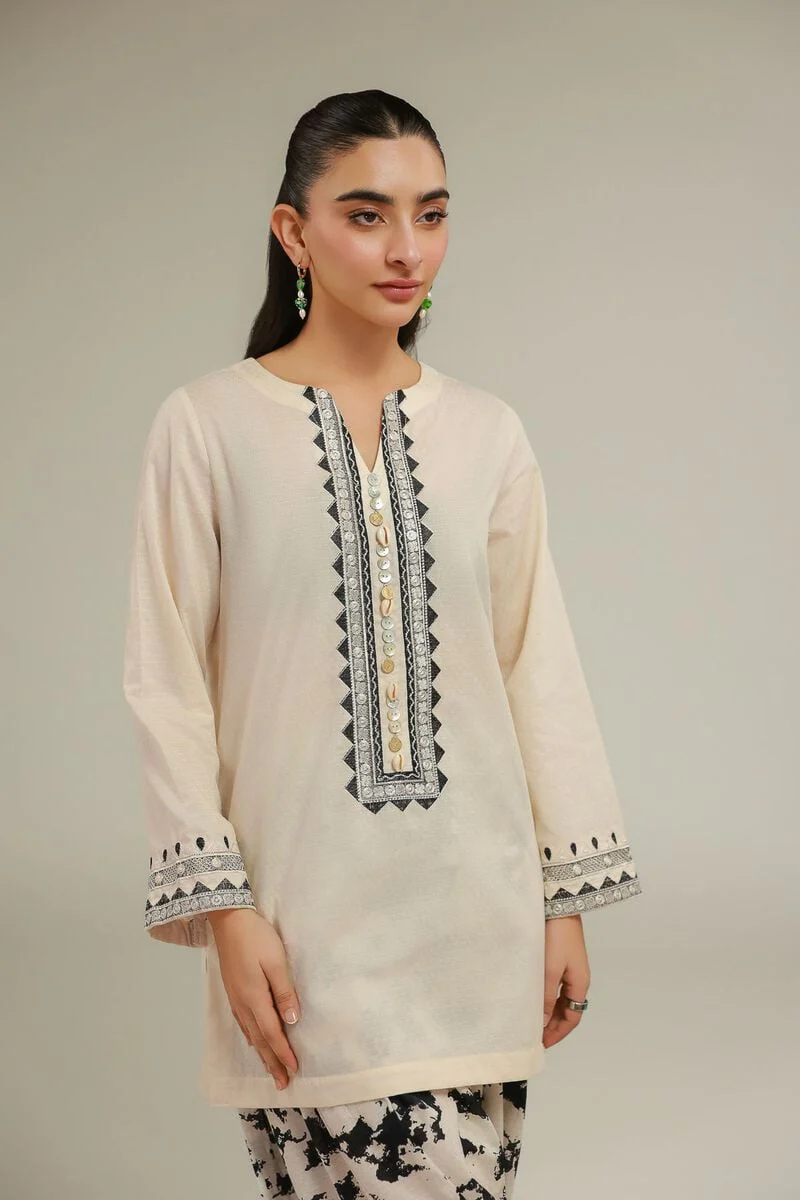 Embroidered | Cotton Dobby White Embroidered 3pc - Image 4