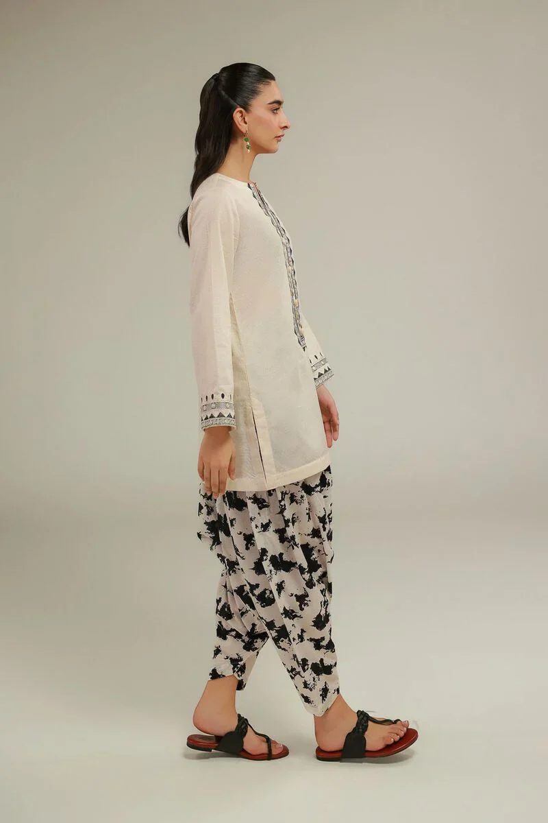 Embroidered | Cotton Dobby White Embroidered 3pc - Image 6