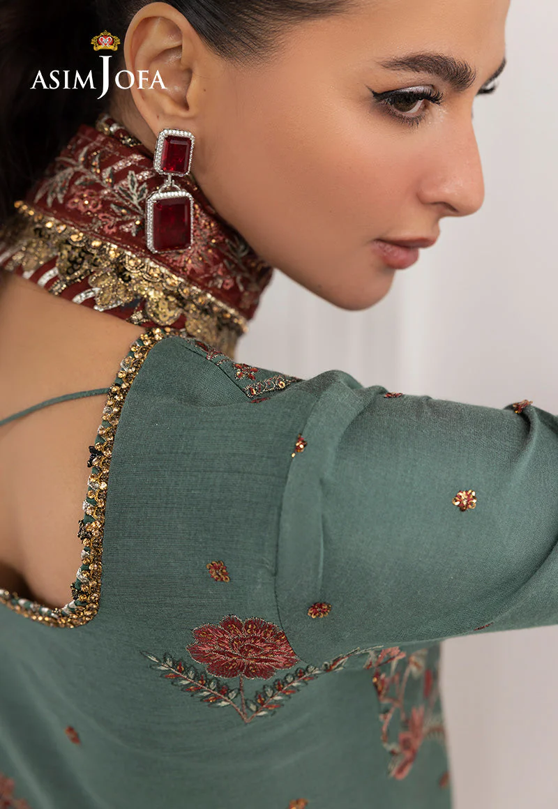 EMBROIDERED COTTON SILK UNSTITCHED 3 PCS - Image 5
