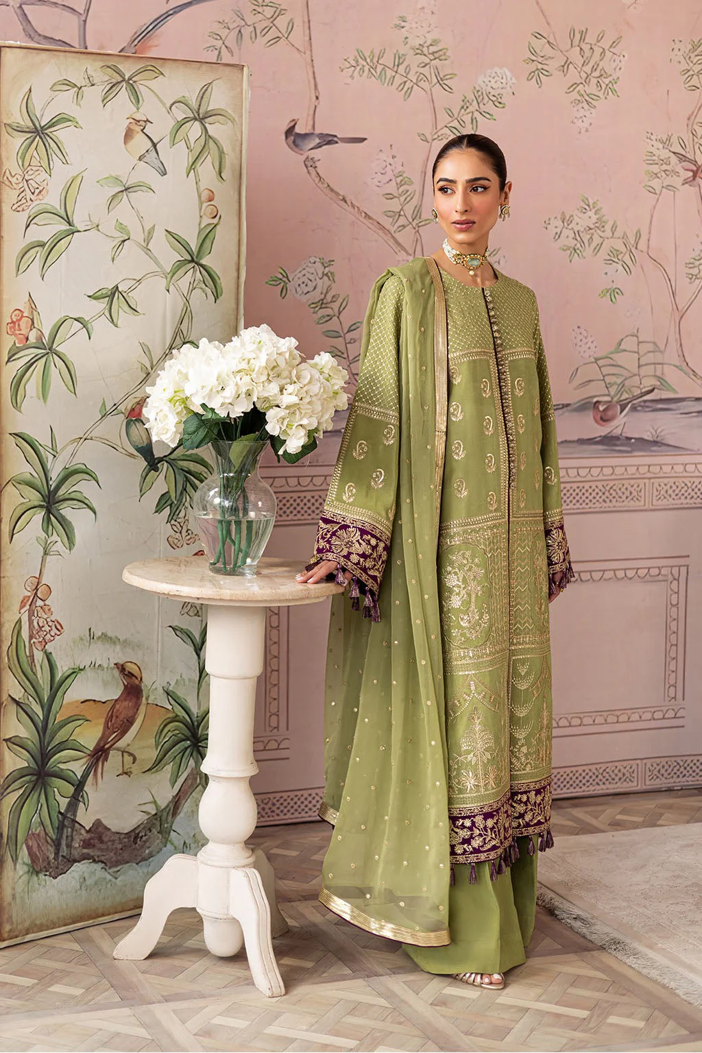 Embroidered Premium Silk 3-Piece Set - Image 6