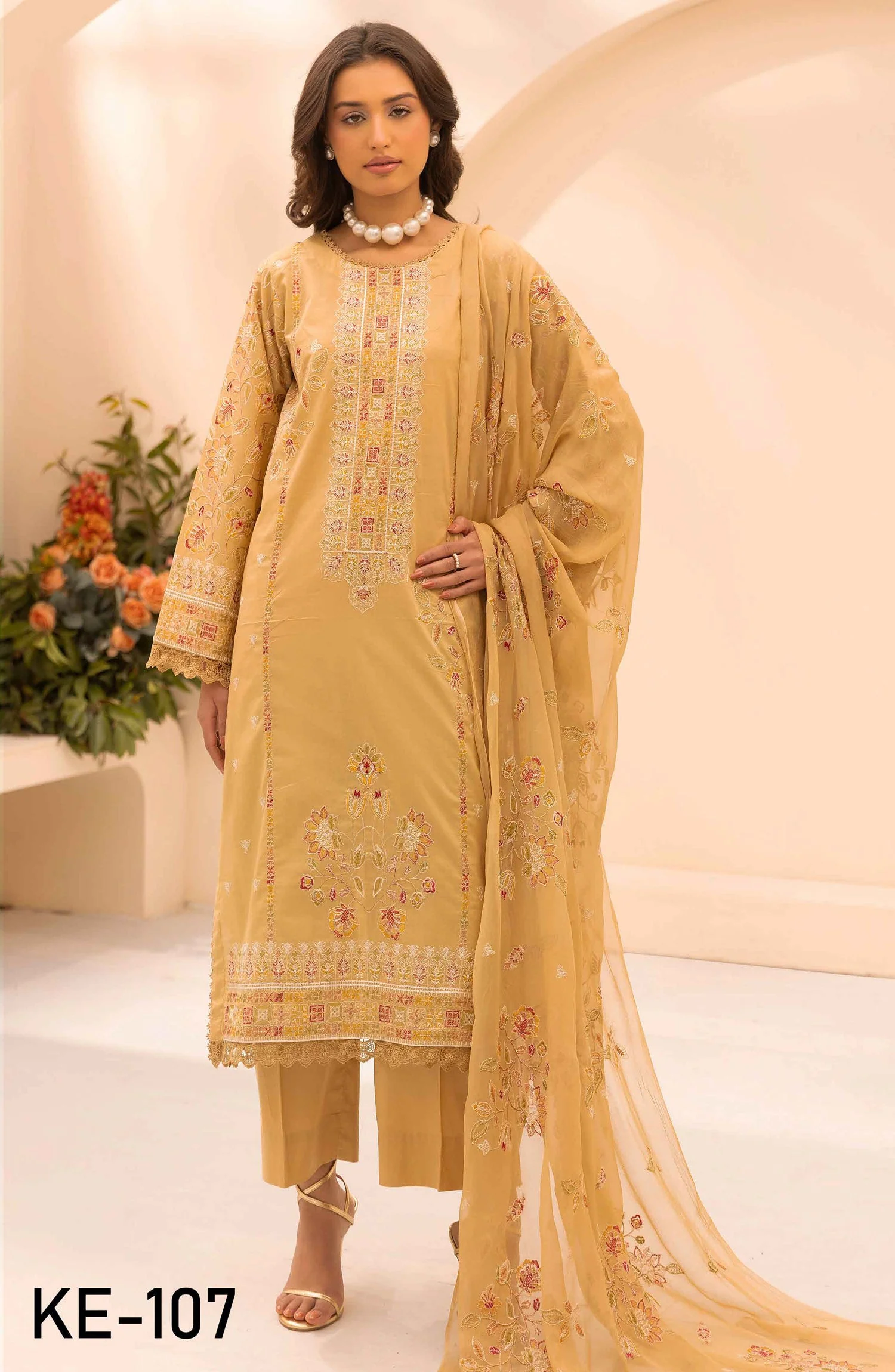 Embroidered Lawn Unstitched 3 Piece Suit