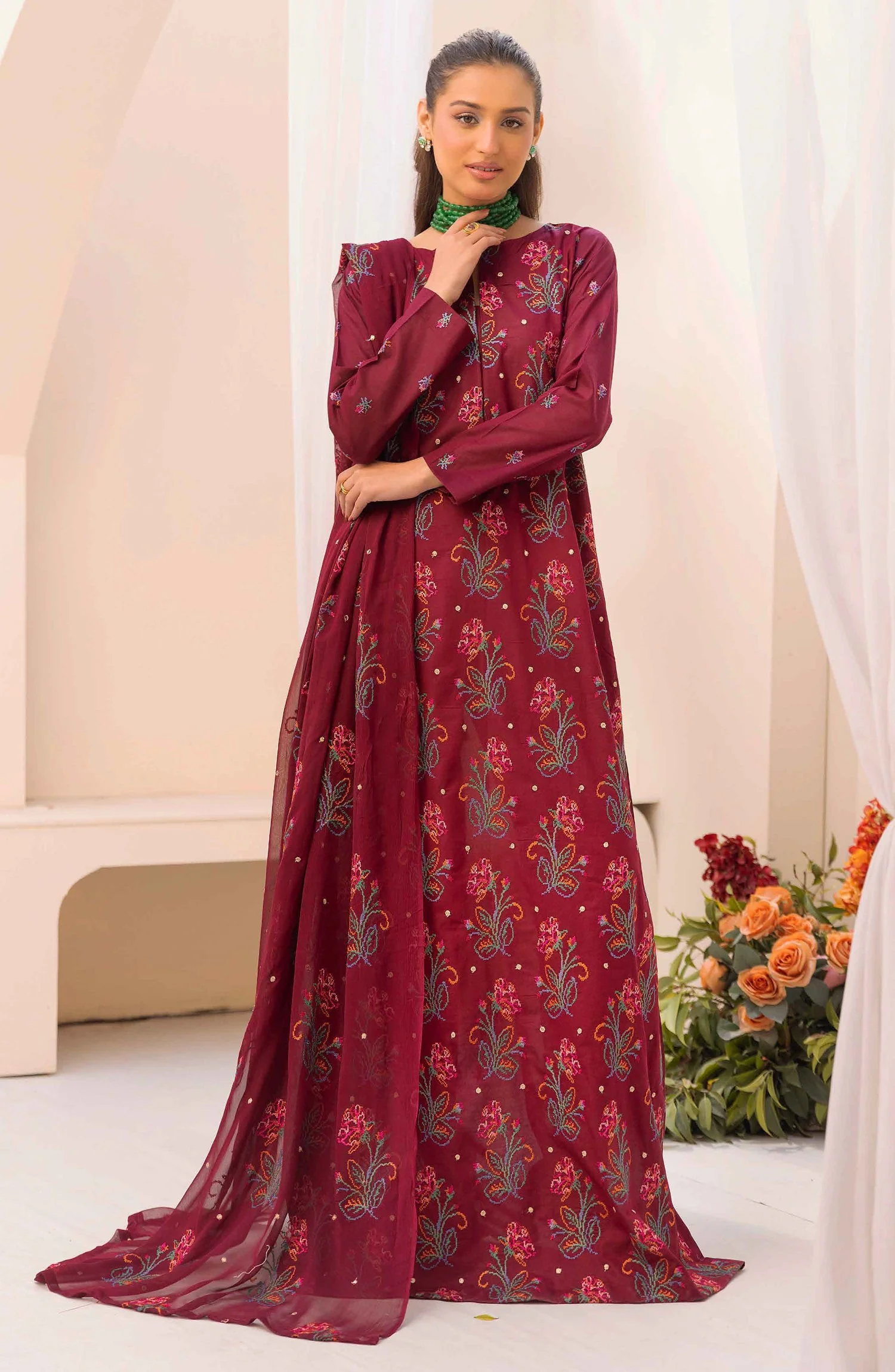 Embroidered Lawn Unstitched 3 Piece Suit