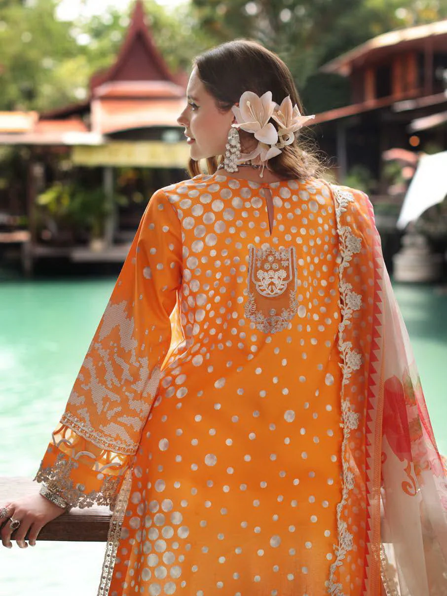 Embroidered Lawn Unstitched 3Pc Suit - Image 2