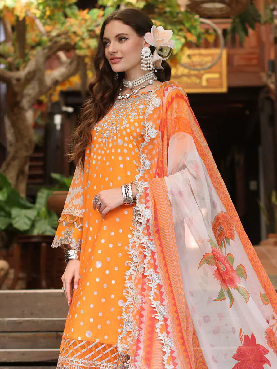 Embroidered Lawn Unstitched 3Pc Suit - Image 4