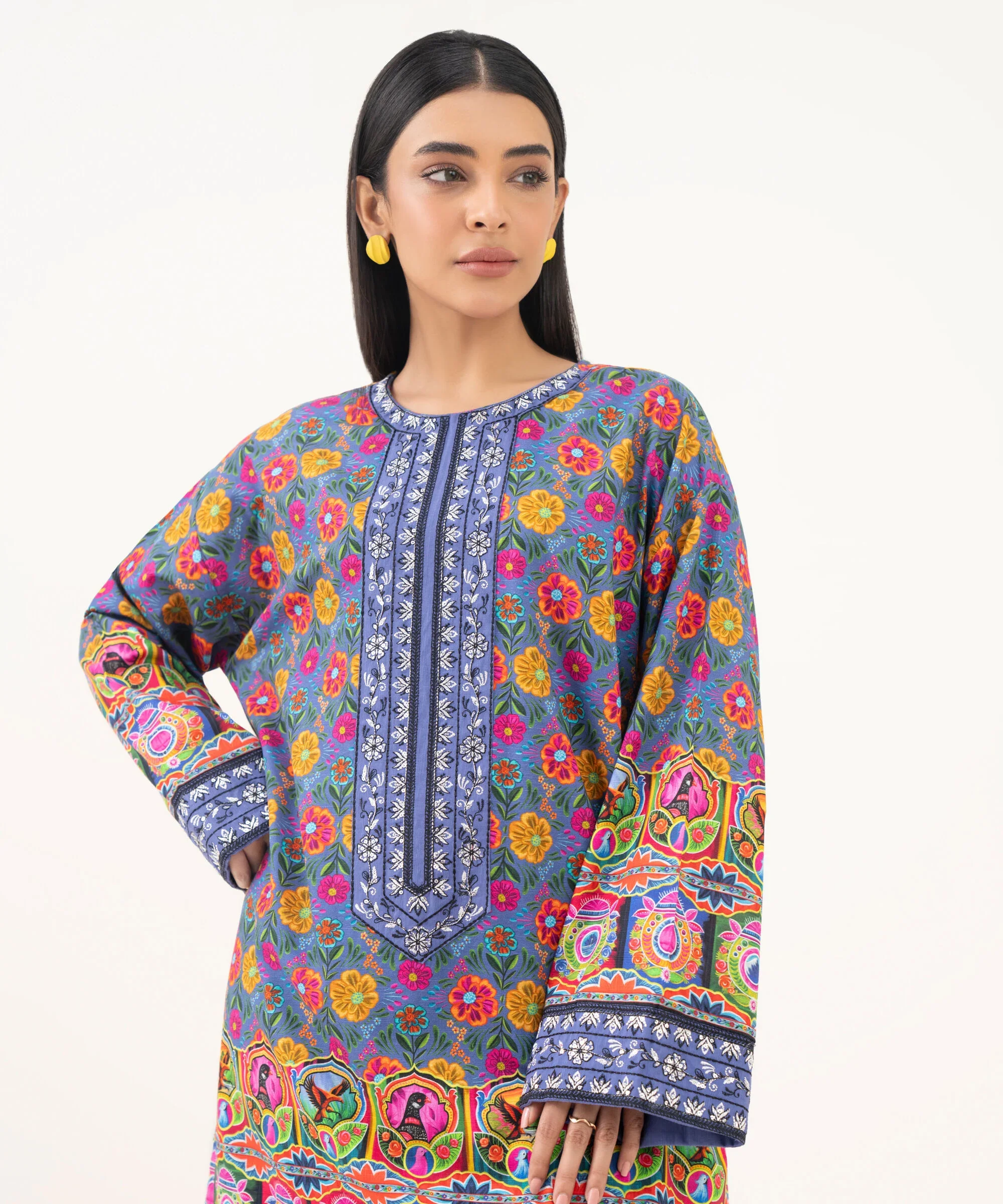 Embroidered Light Khaddar Shirt - Image 3