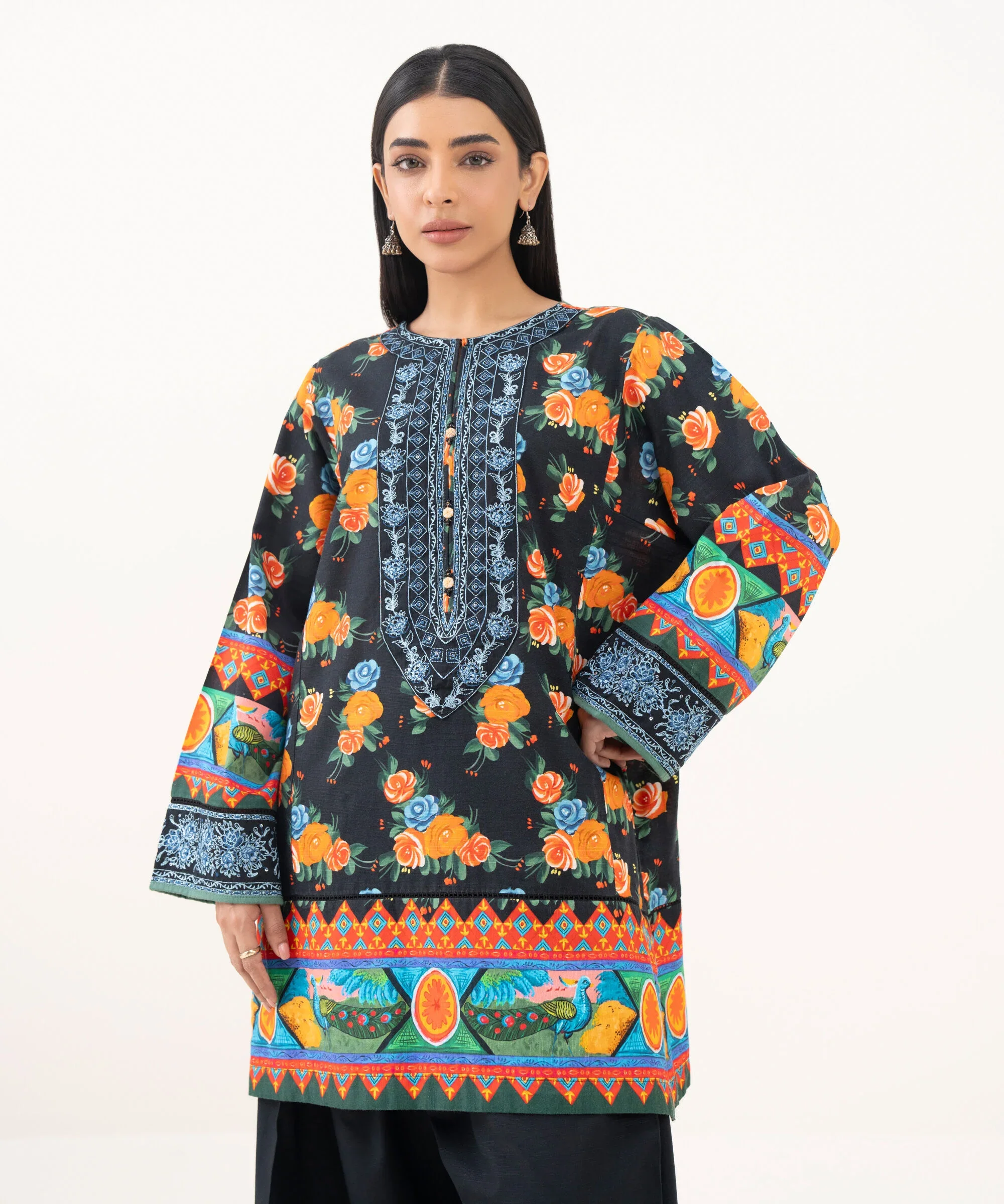 Embroidered Light Khaddar Shirt - Image 4