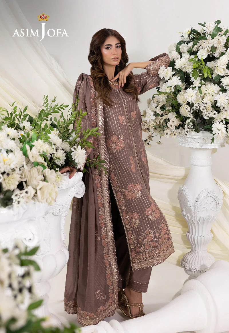 EMBROIDERED PAPER COTTON UNSTITCHED 3 PCS - Image 5