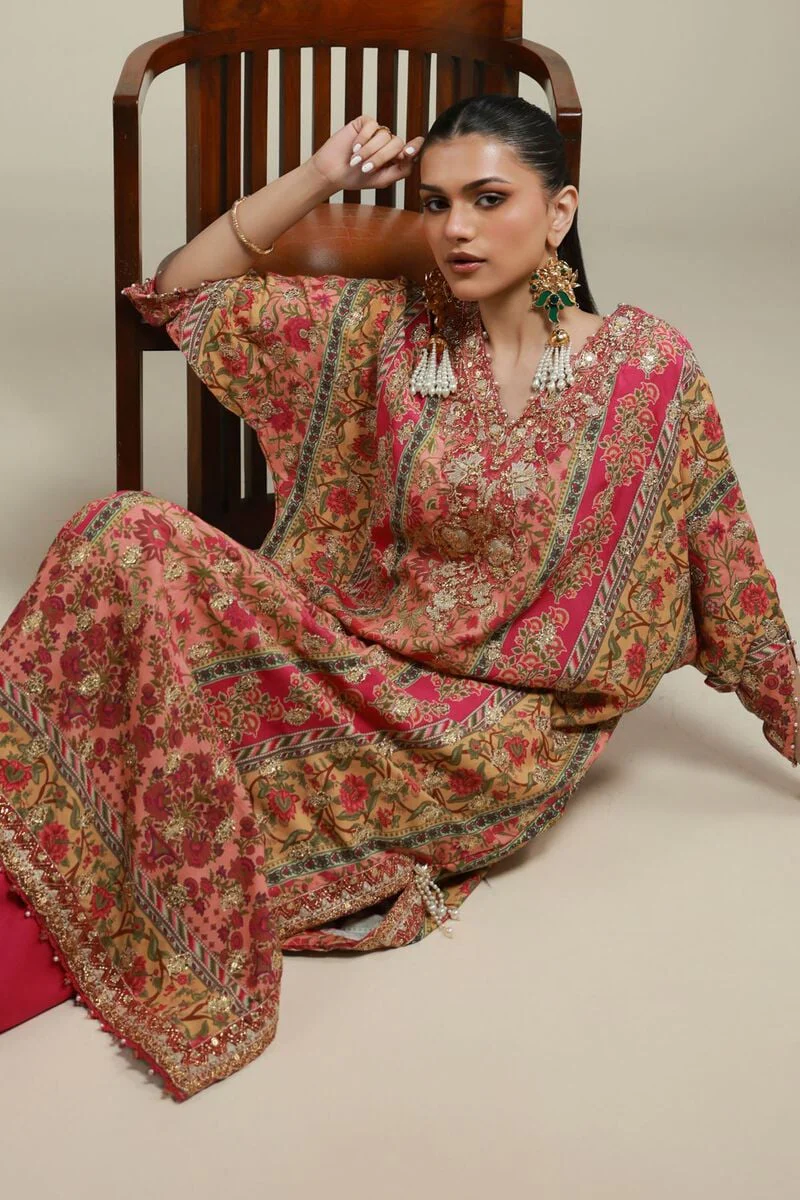 Embroidered | Raw Silk 2 Piece Co-ord Set | Top and Bottom - Image 3