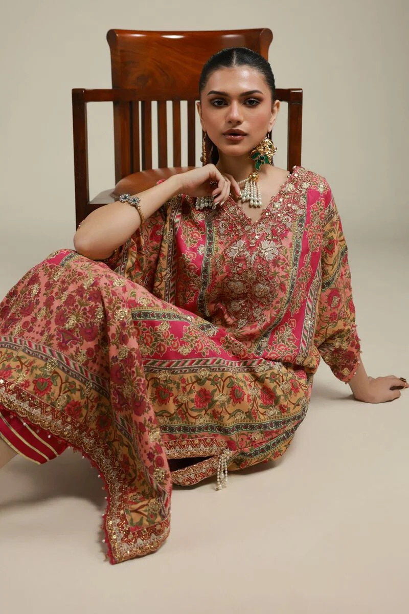 Embroidered | Raw Silk 2 Piece Co-ord Set | Top and Bottom - Image 6