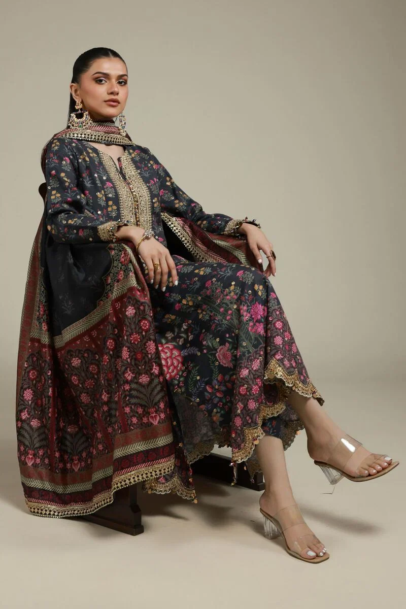 Embroidered | Raw Silk 3 Piece Co-ord Set - Image 8