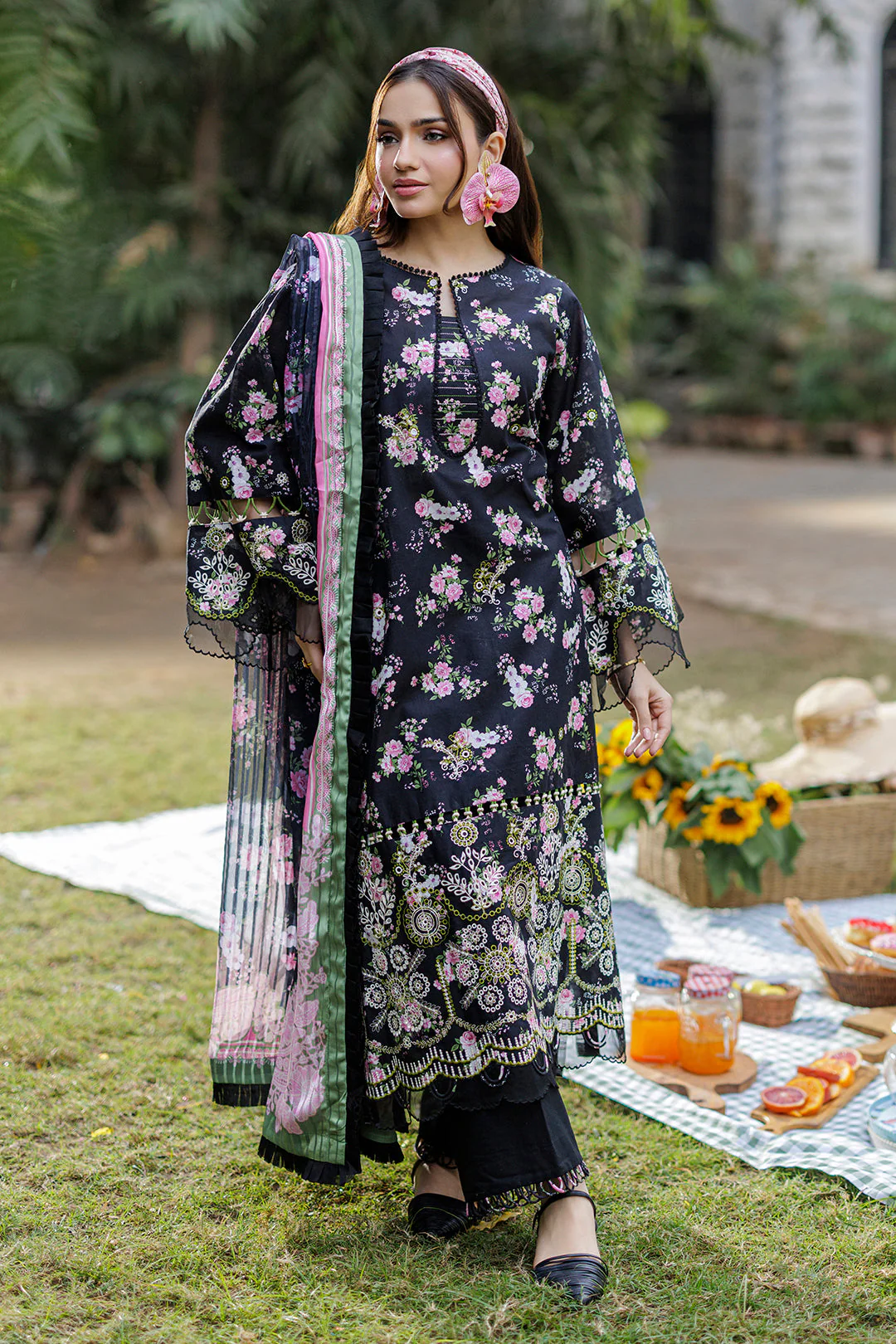 Embroidered Shirt Shalwar Dupatta - Image 4