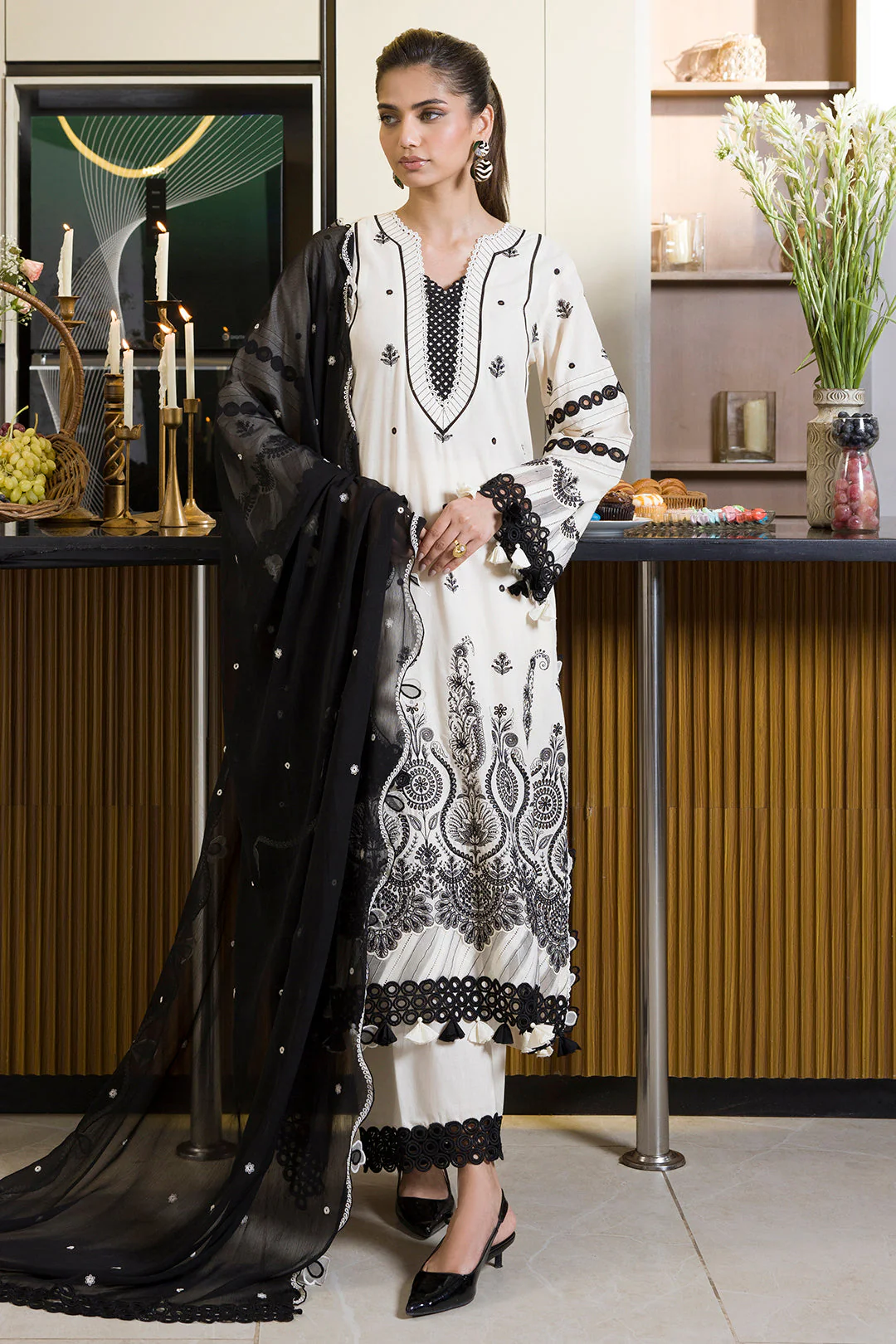 Embroidered Shirt Shalwar Dupatta - Image 3