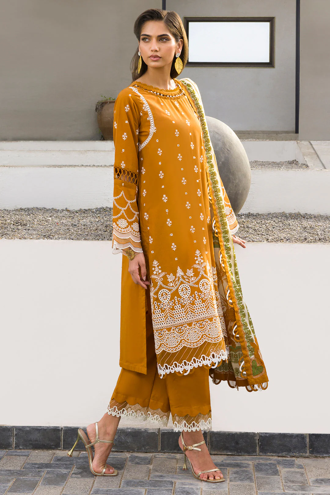 Embroidered Shirt Shalwar Dupatta - Image 4