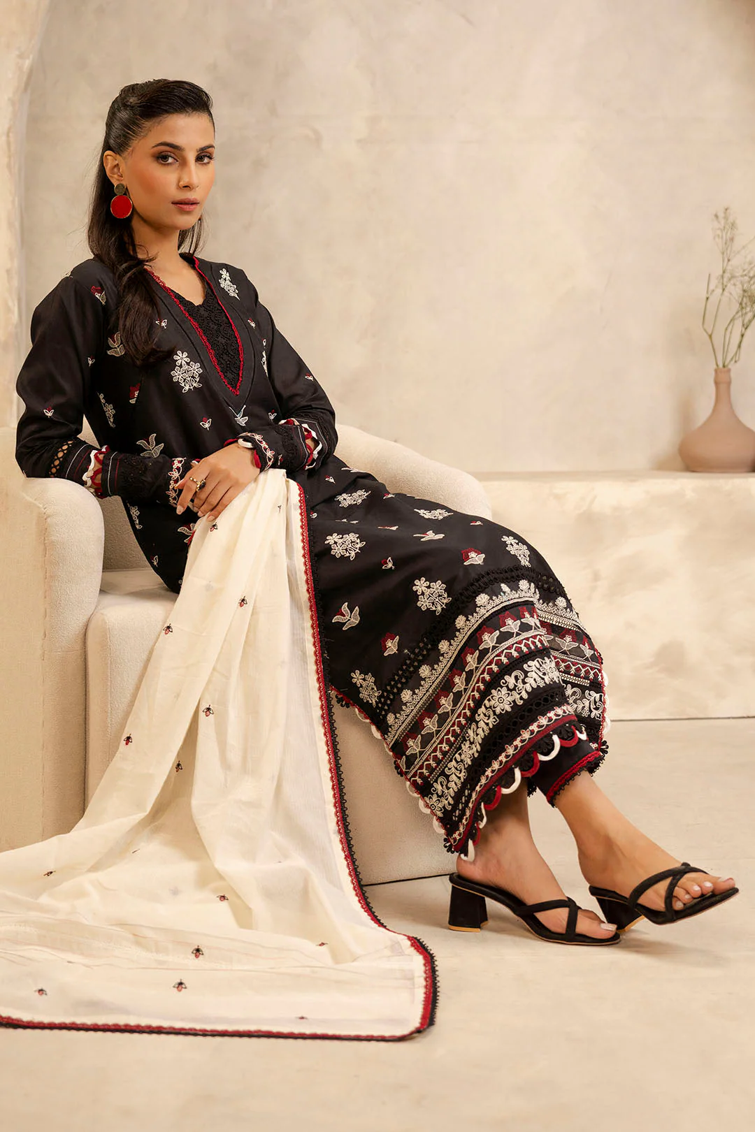 Embroidered Shirt Shalwar Dupatta - Image 5