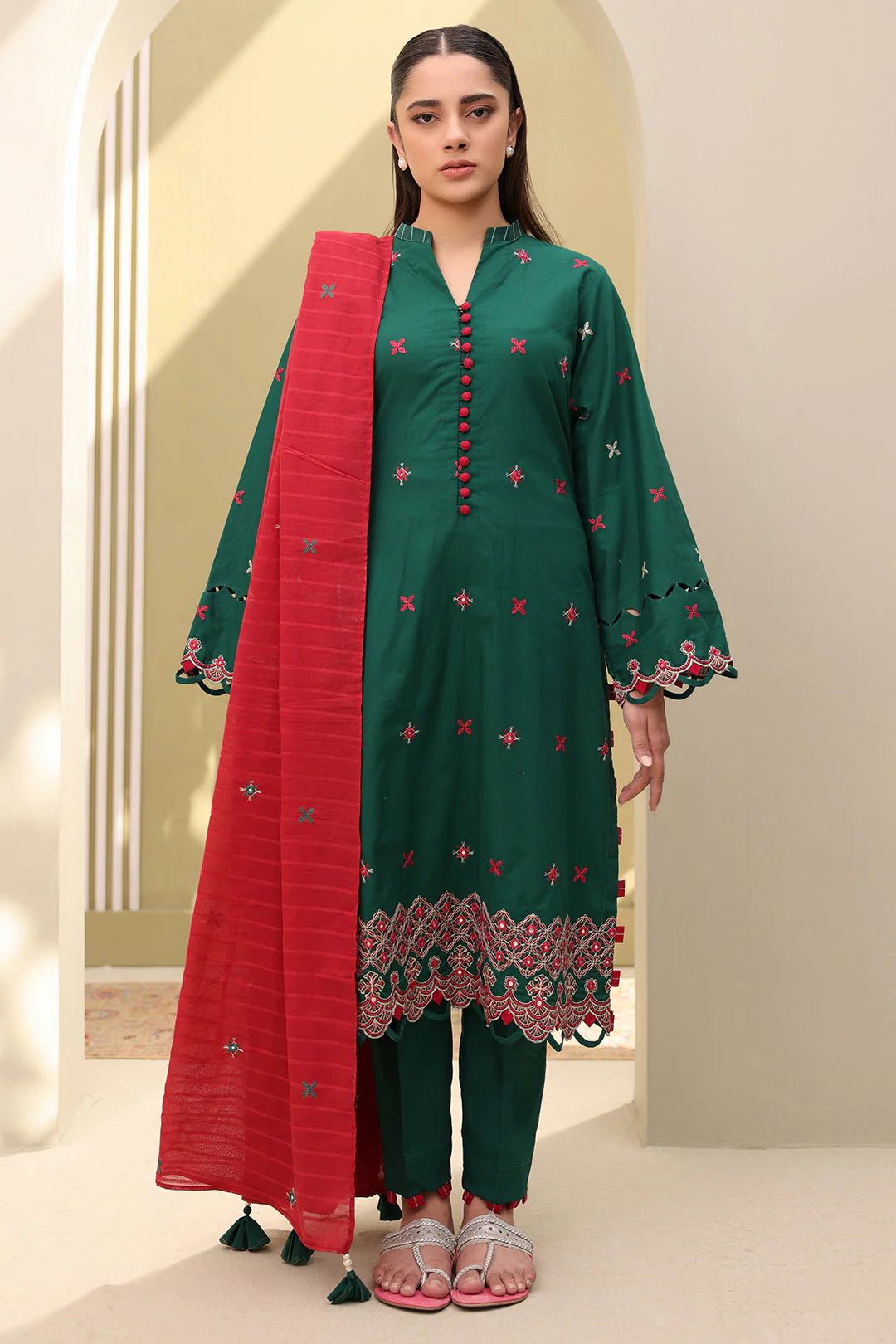 Embroidered Shirt Shalwar Dupatta