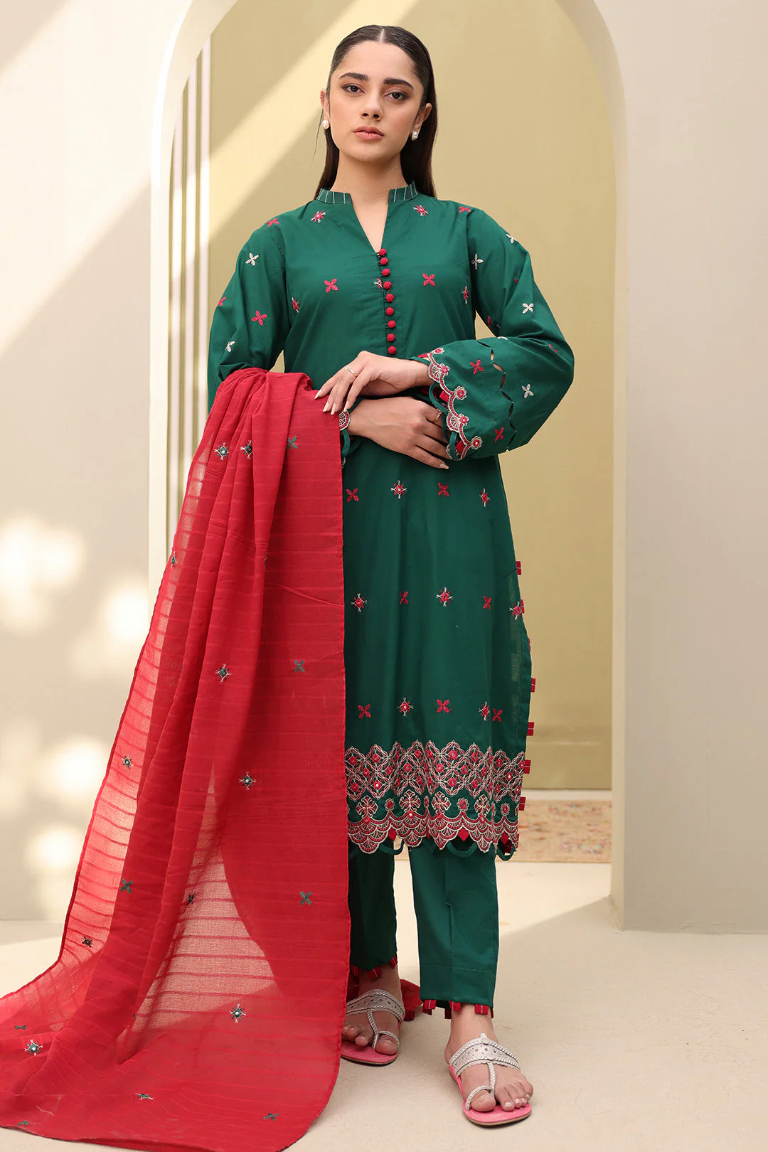 Embroidered Shirt Shalwar Dupatta - Image 6