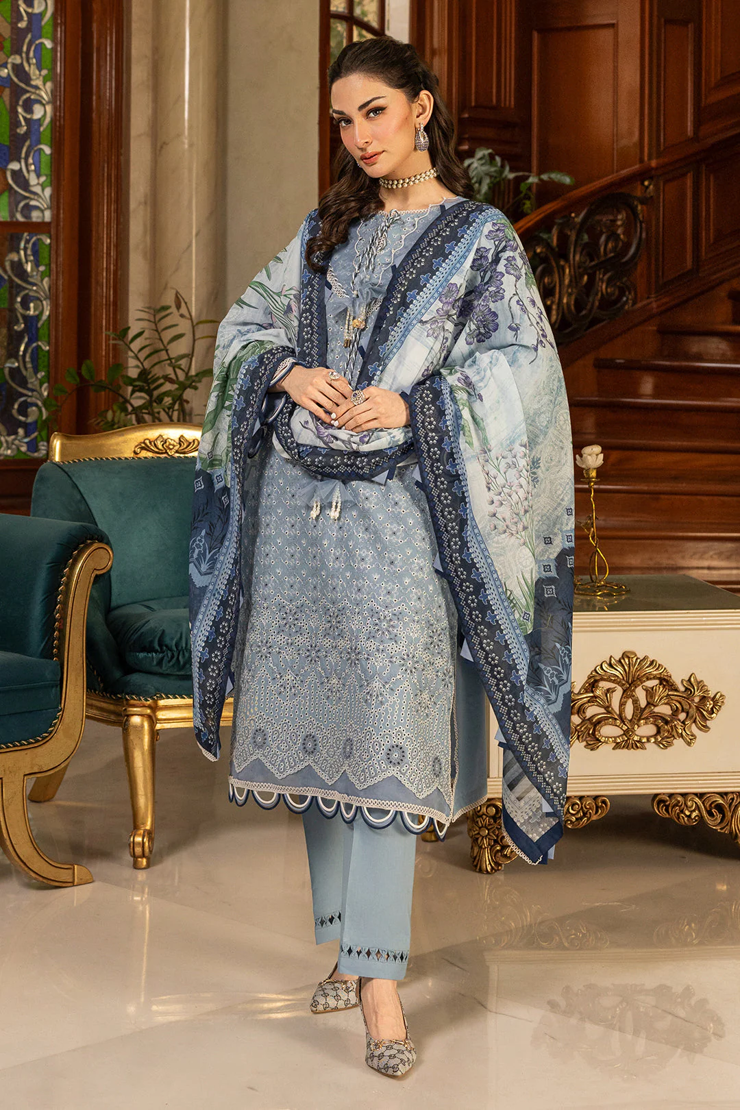 Embroidered Shirt Shalwar Dupatta