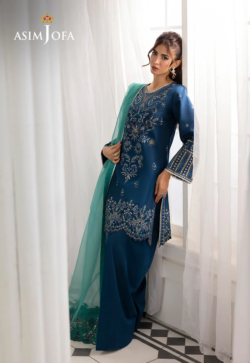 EMBROIDERED SILK UNSTITCHED 3 PCS - Image 3