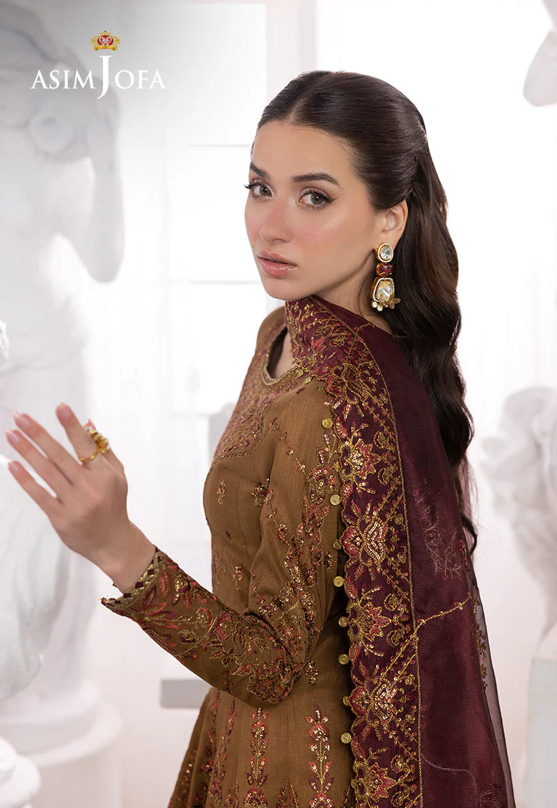EMBROIDERED SPUN RAW SILK UNSTITCHED 3 PCS - Image 5