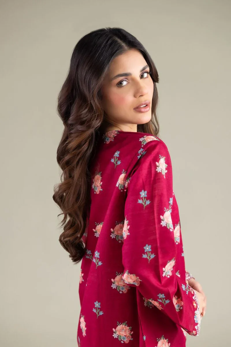Embroidered | Textured Cotton Floral Threadwork 3 Piece - Image 7