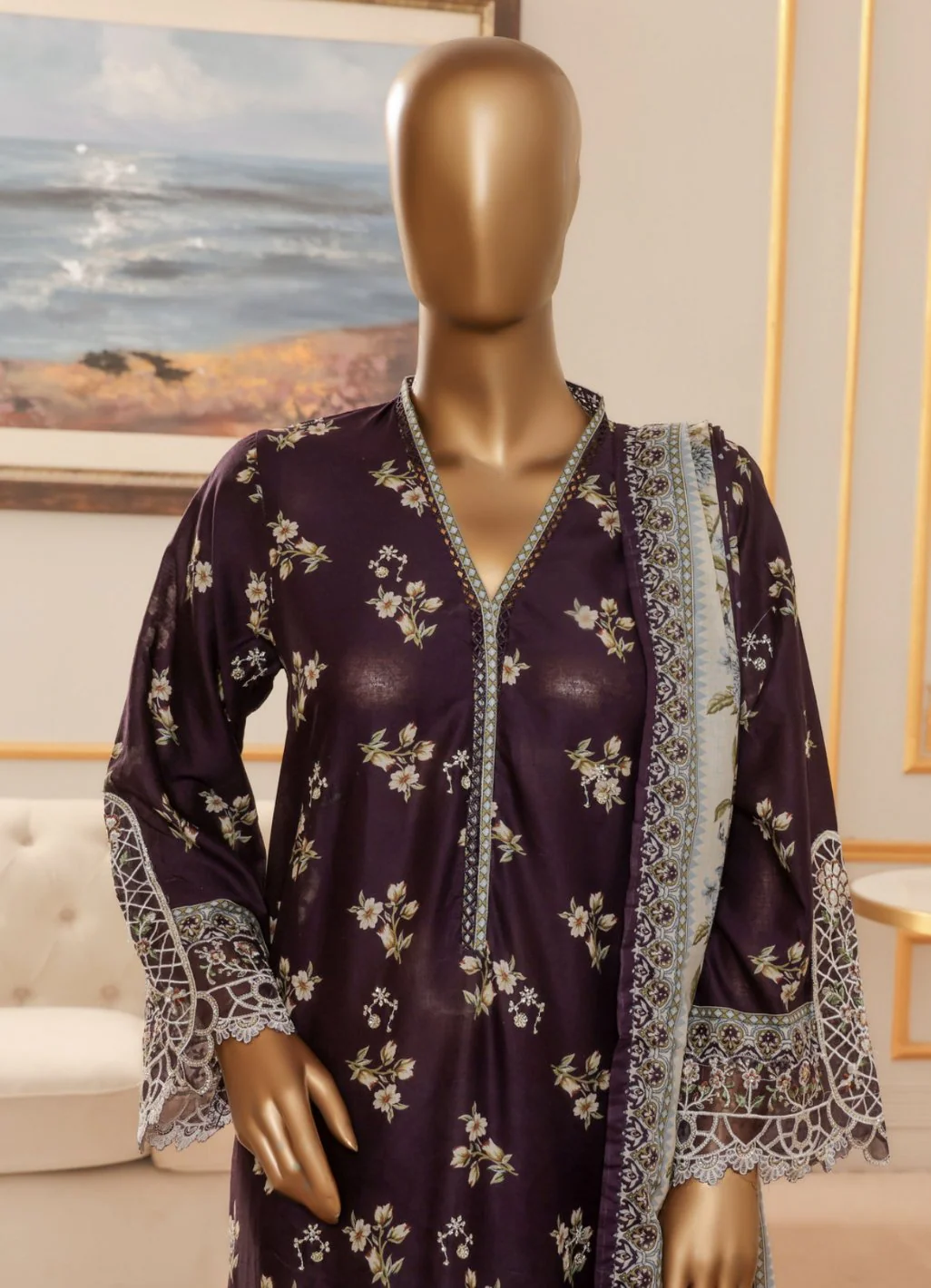 Exclusive chikankari Stitched 3 Piece - Image 3