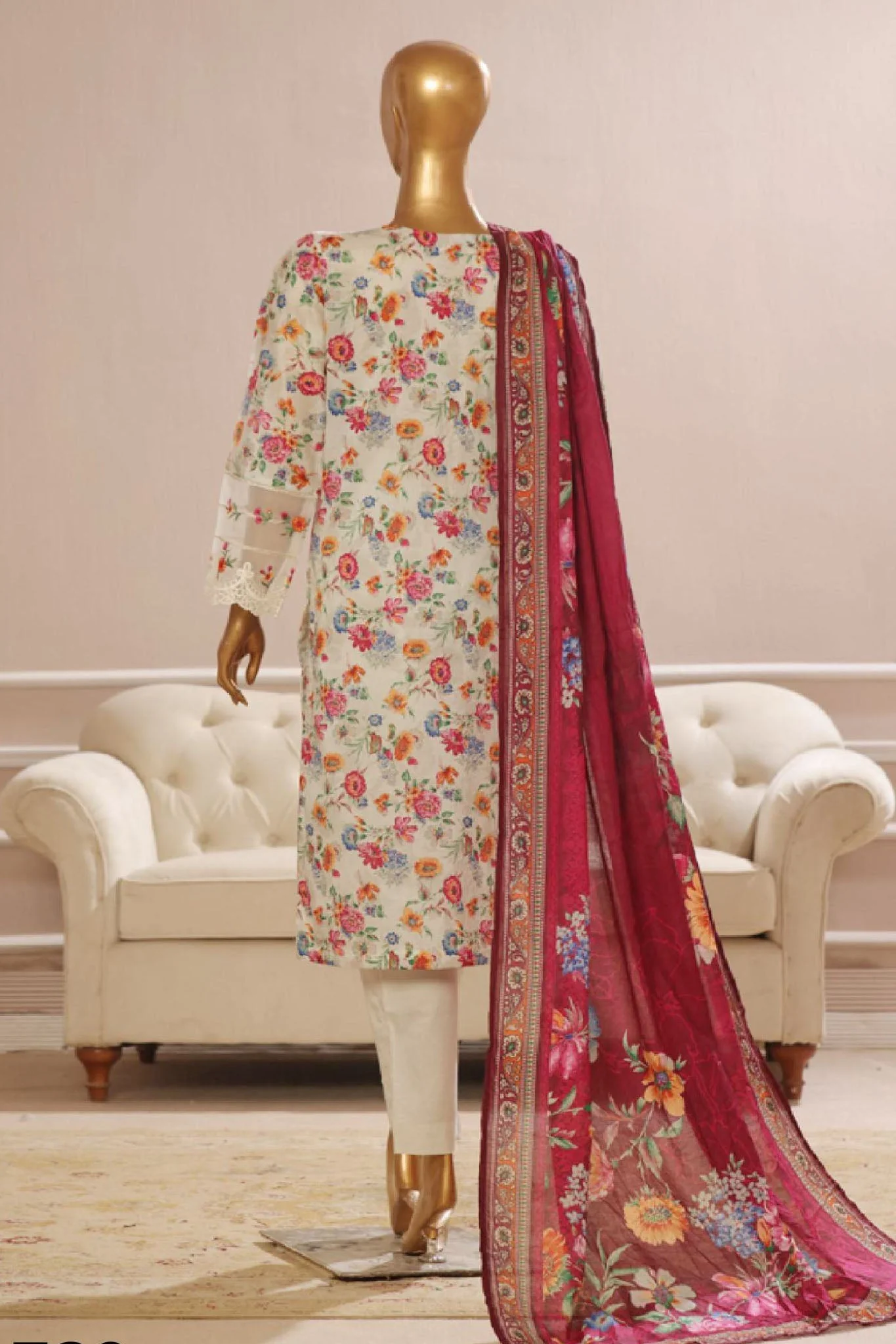 Exclusive chikankari Stitched 3 Piece - Image 2