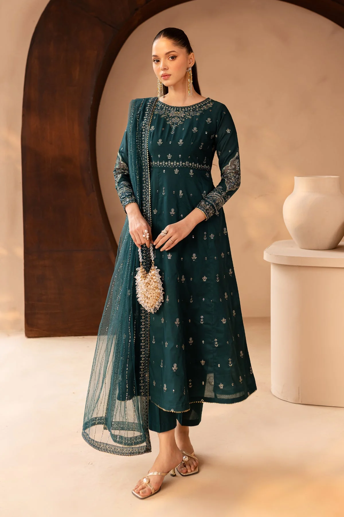 Delvin 3Pc - Embroidered Lawn Dress - Image 4