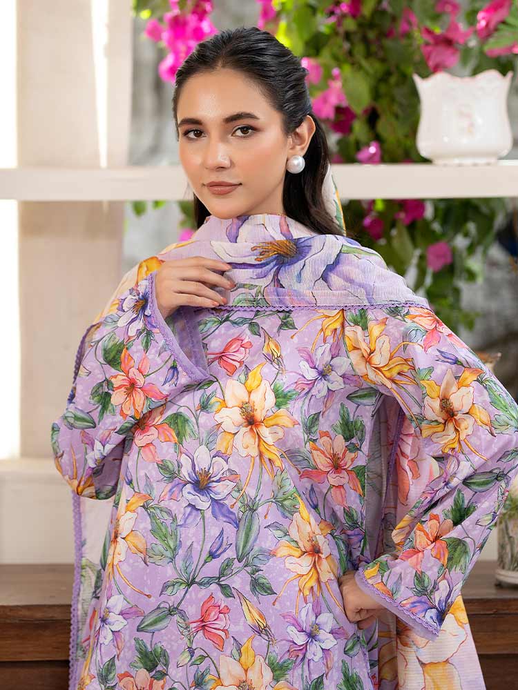 FEROZAN 3-Piece Unstitched Digital Printed Lawn Suit - Image 5