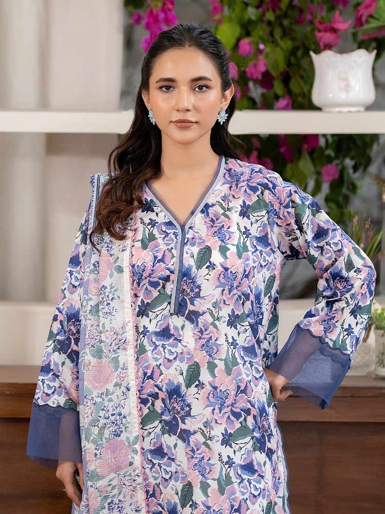 FEROZAN 3-Piece Unstitched Digital Printed Lawn Suit - Image 3