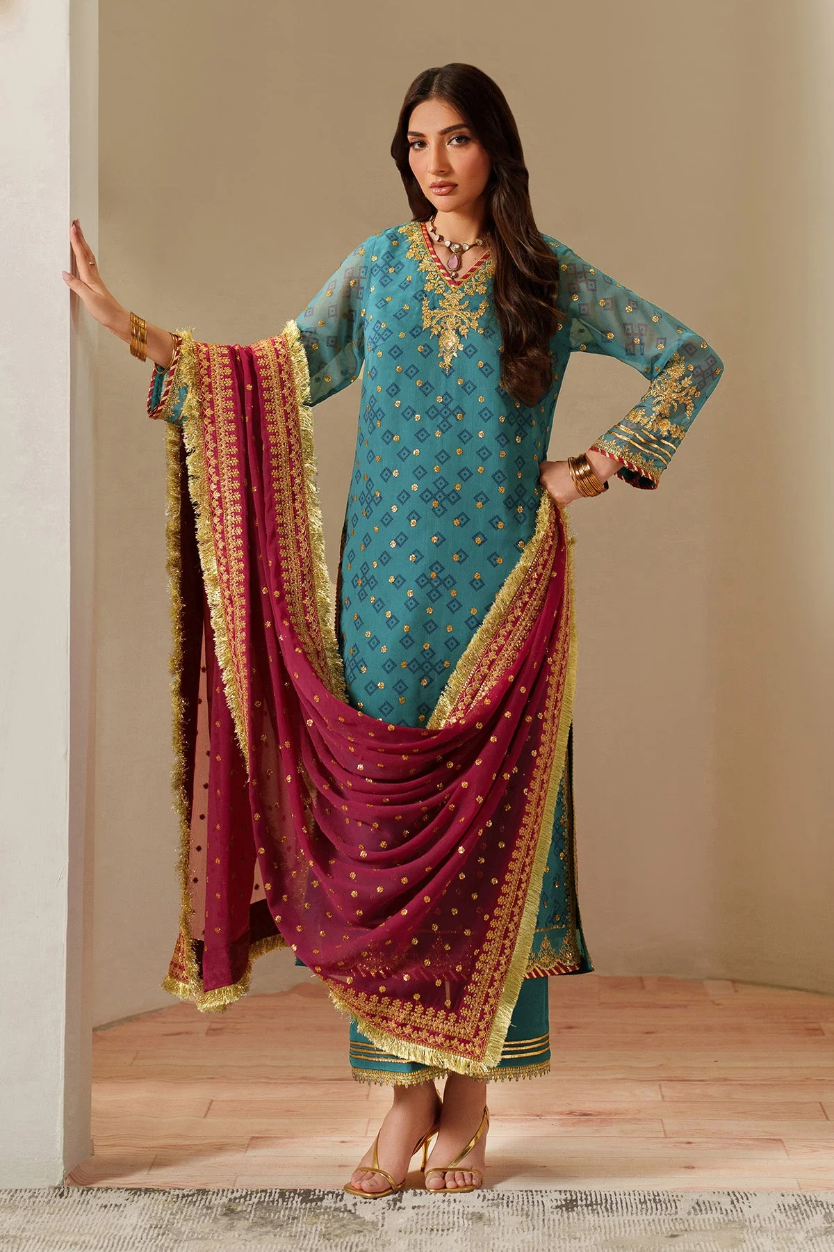 Fleur - Embroidered Printed Chiffon - Image 4