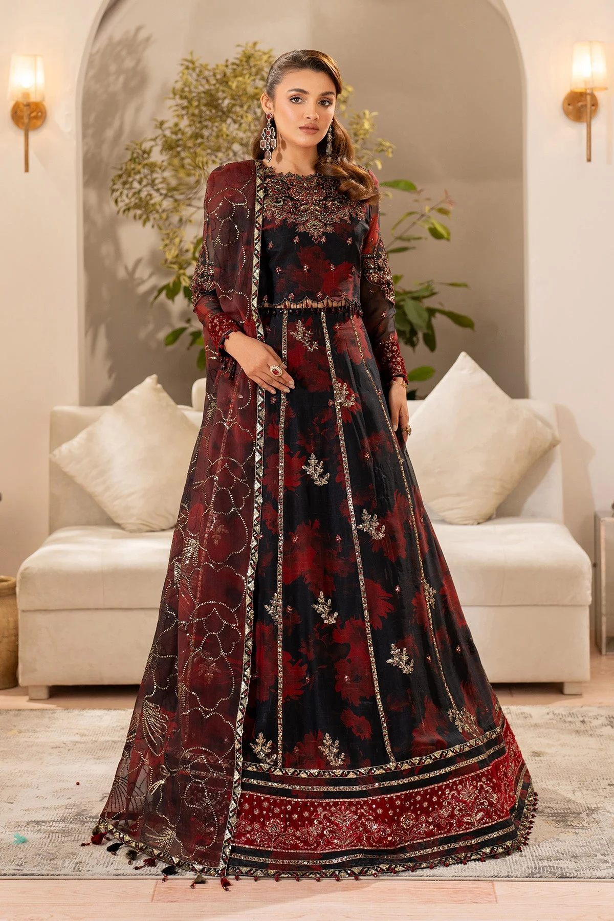 Fleur - Embroidered Printed Chiffon - Image 3