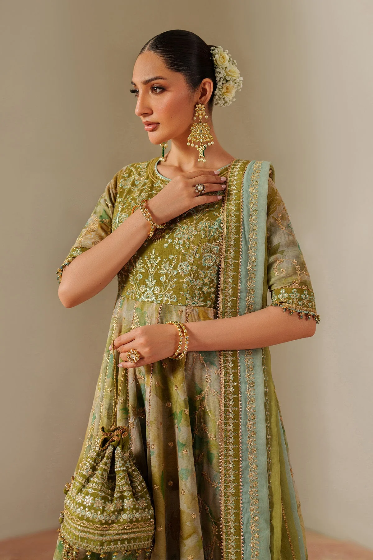 Fleur - Embroidered Printed Chiffon - Image 4