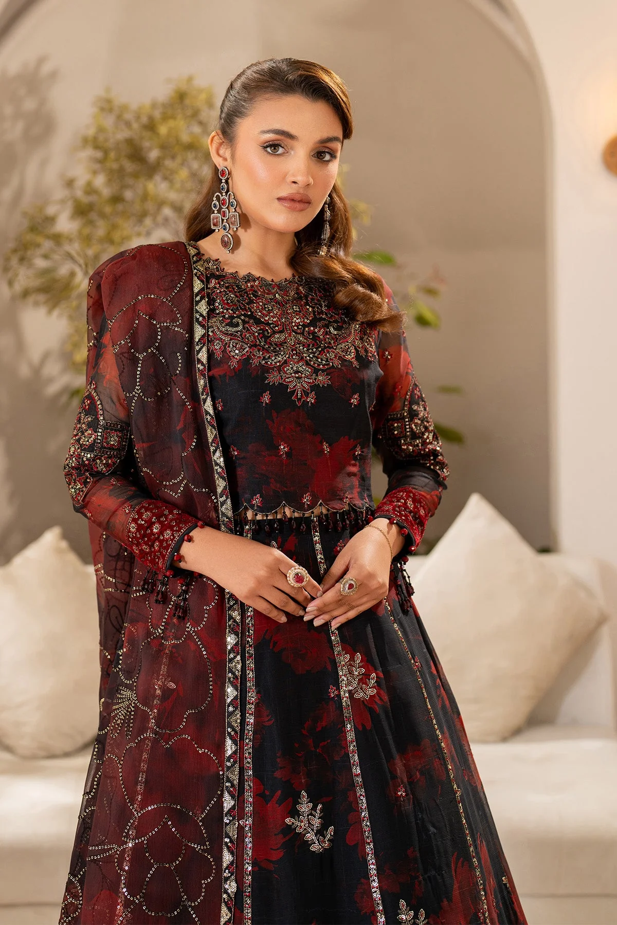 Fleur - Embroidered Printed Chiffon - Image 4