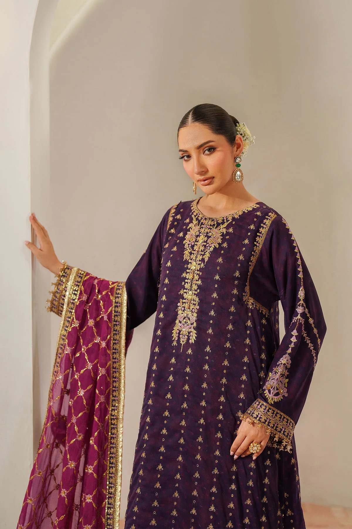 Fleur - Embroidered Printed Chiffon - Image 7