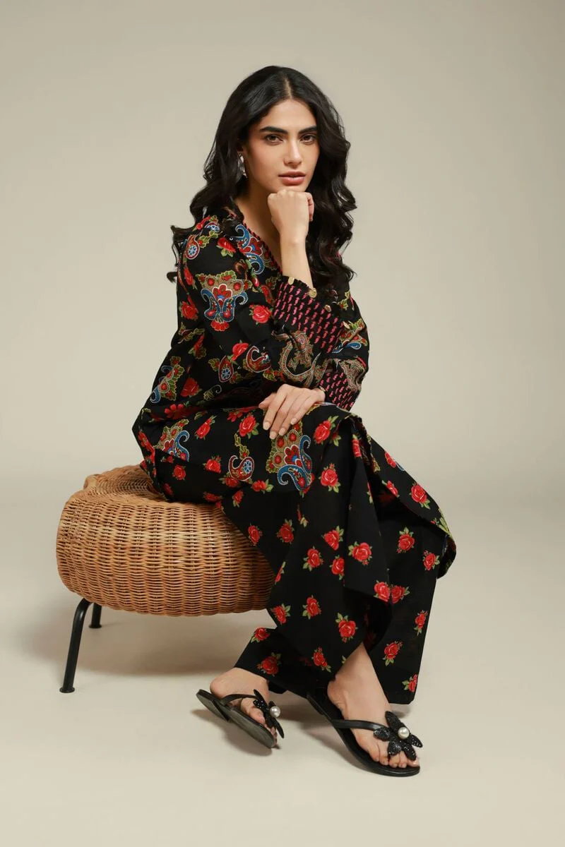Floral Longline Kurta With Pant - Image 4