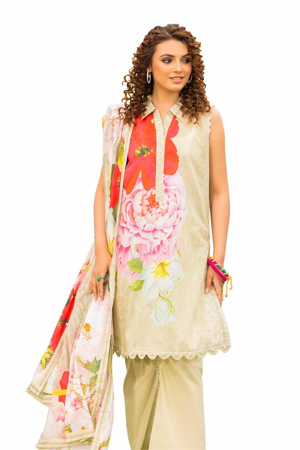 Gul Ahmed 3 Piece Unstitched Printed Lawn Suit CL-42046 A - Image 3