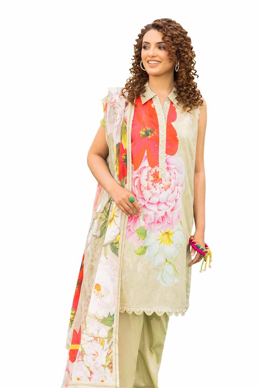 Gul Ahmed 3 Piece Unstitched Printed Lawn Suit CL-42046 A - Image 4
