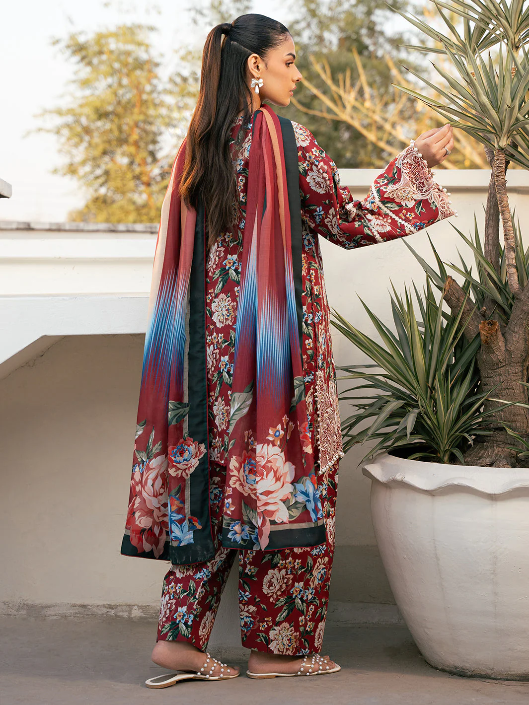Hazel Printed Embroidered Lawn - Image 2