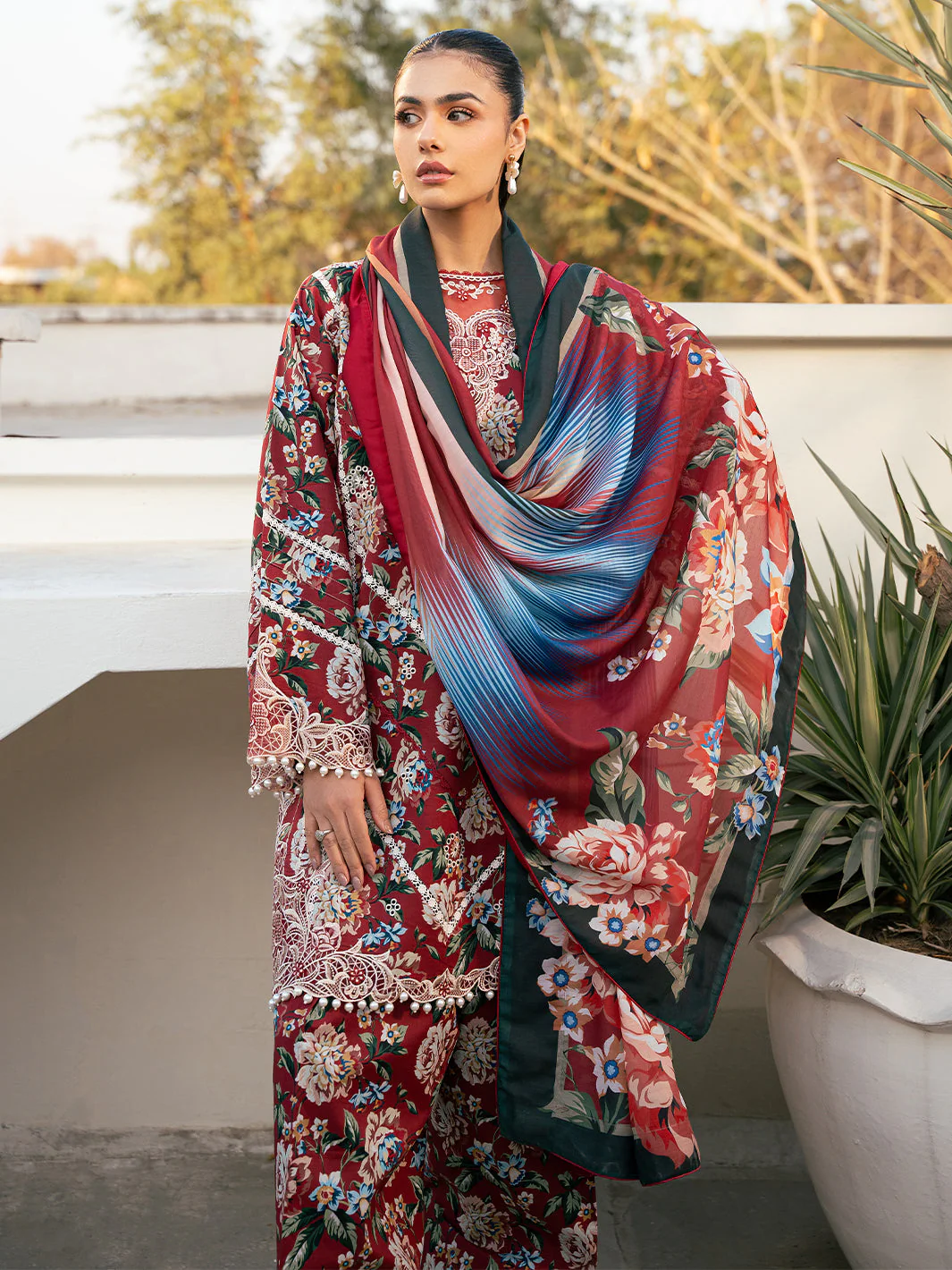 Hazel Printed Embroidered Lawn - Image 5