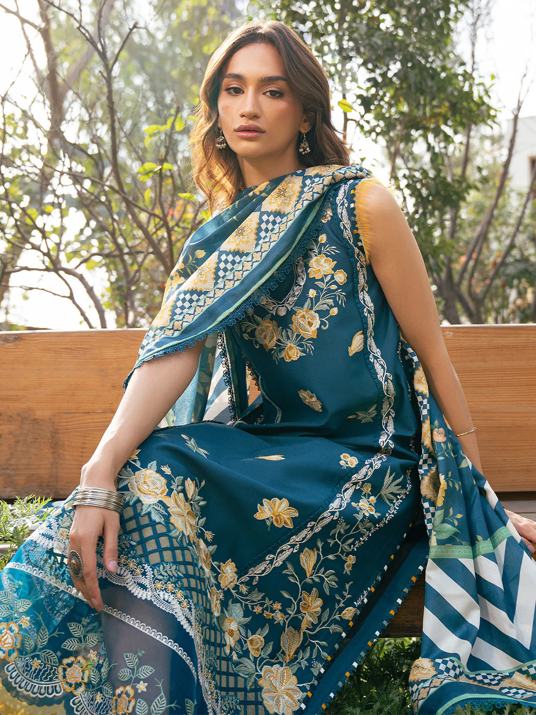 Hazel Printed Embroidered Lawn - Image 8