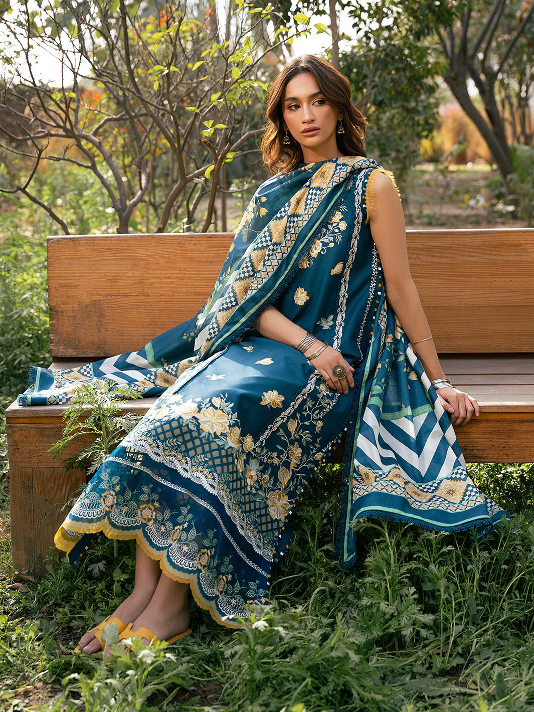 Hazel Printed Embroidered Lawn - Image 9