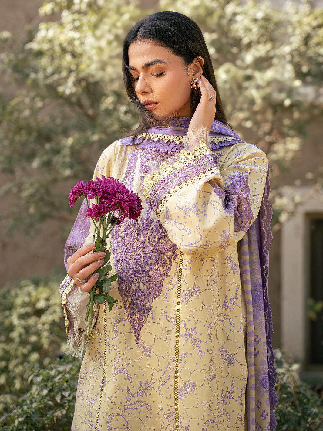 Hazel Printed Embroidered Lawn - Image 2