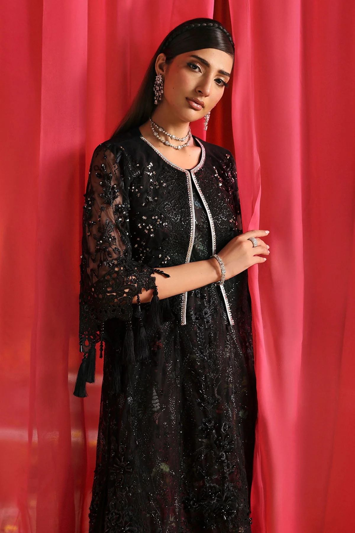 Jhoomro Unstitched Luxury Ensemble - Image 3
