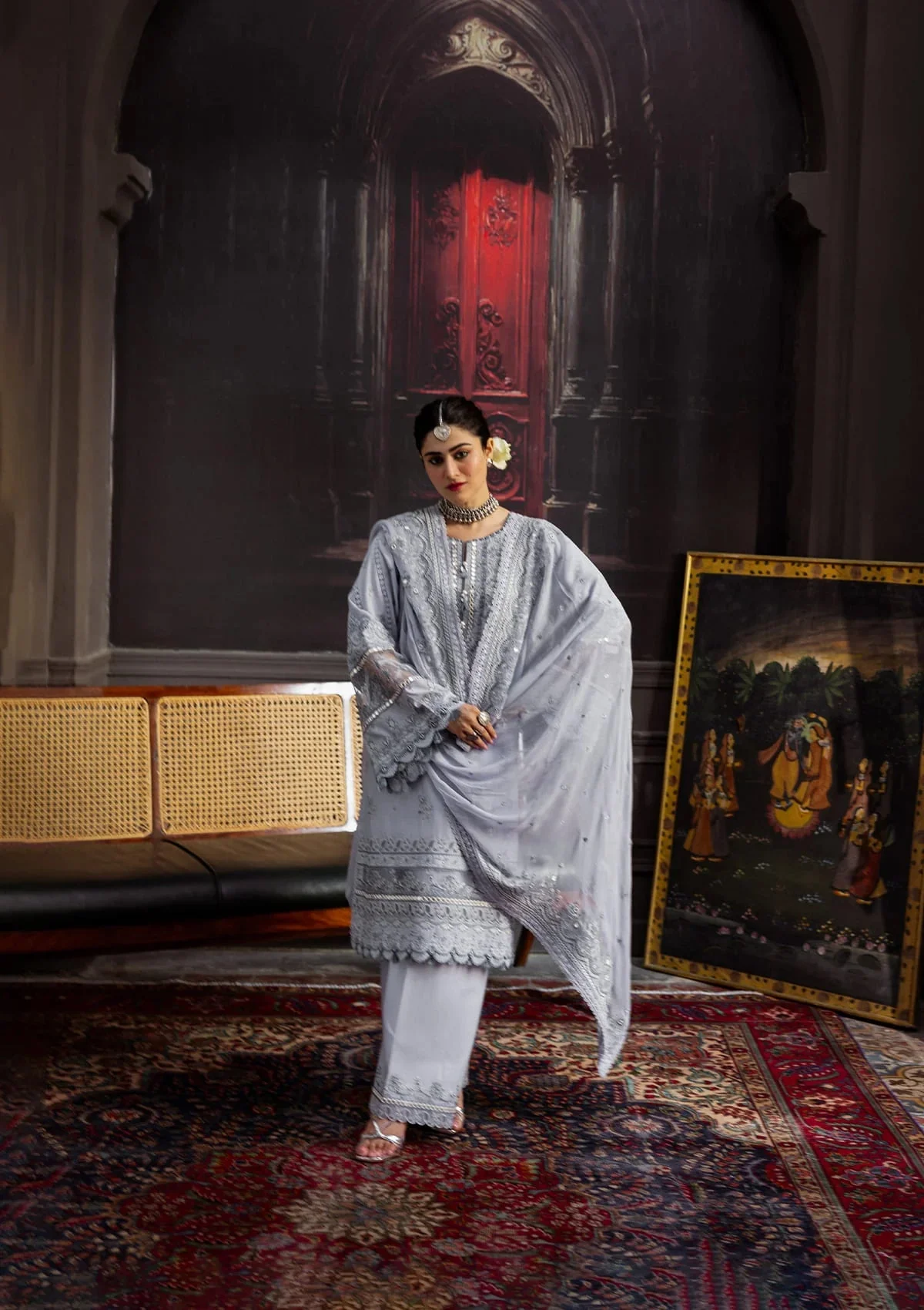 Karandi with Embroidered Chiffon - Image 8