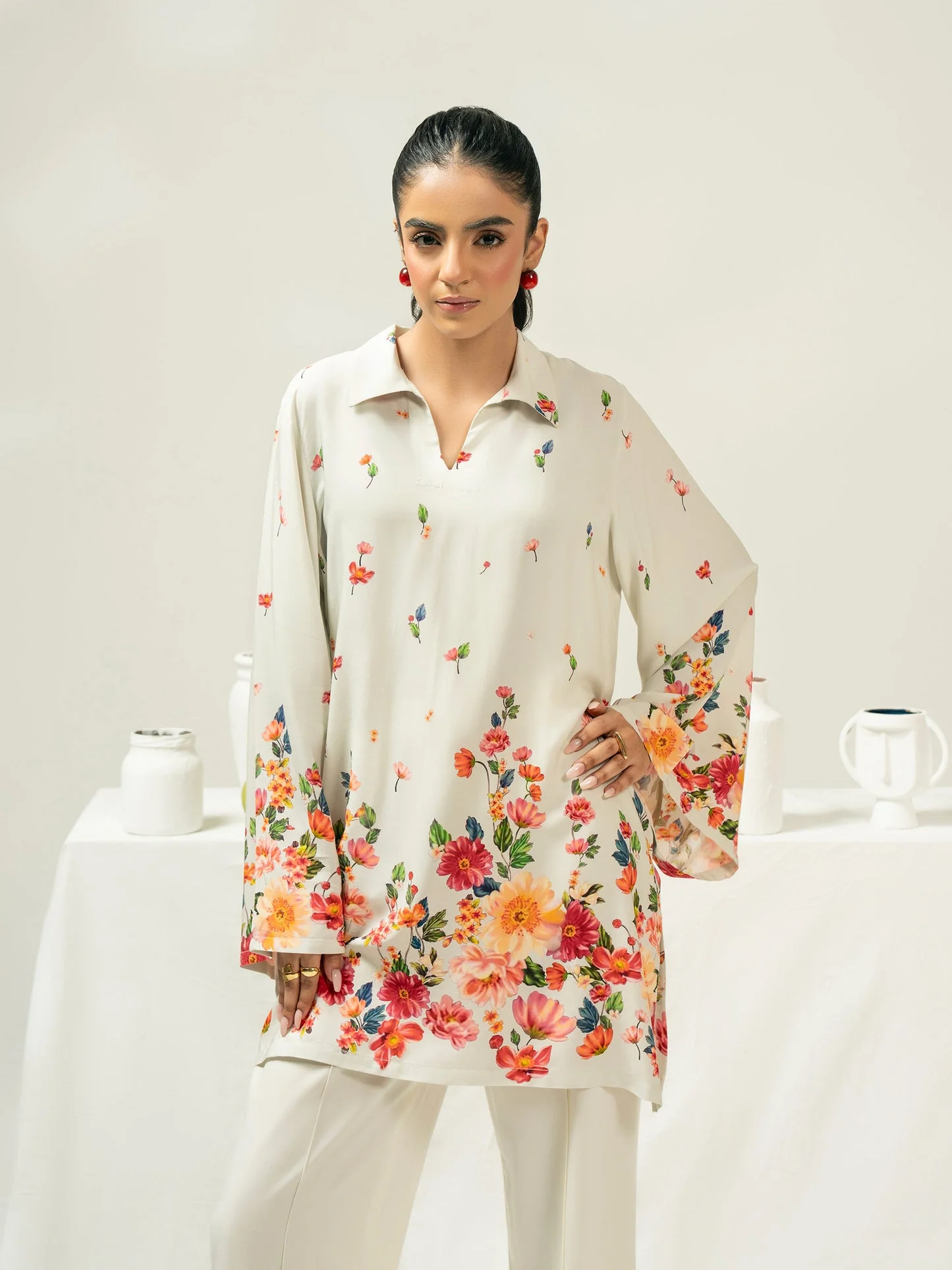 Linen Kurti-Printed (Pret) - Image 8