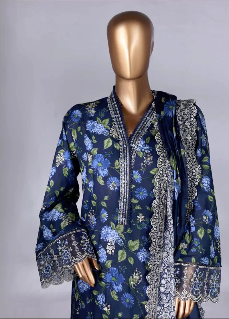 Luxury Embroidered Lawn 3 Piece - Image 3