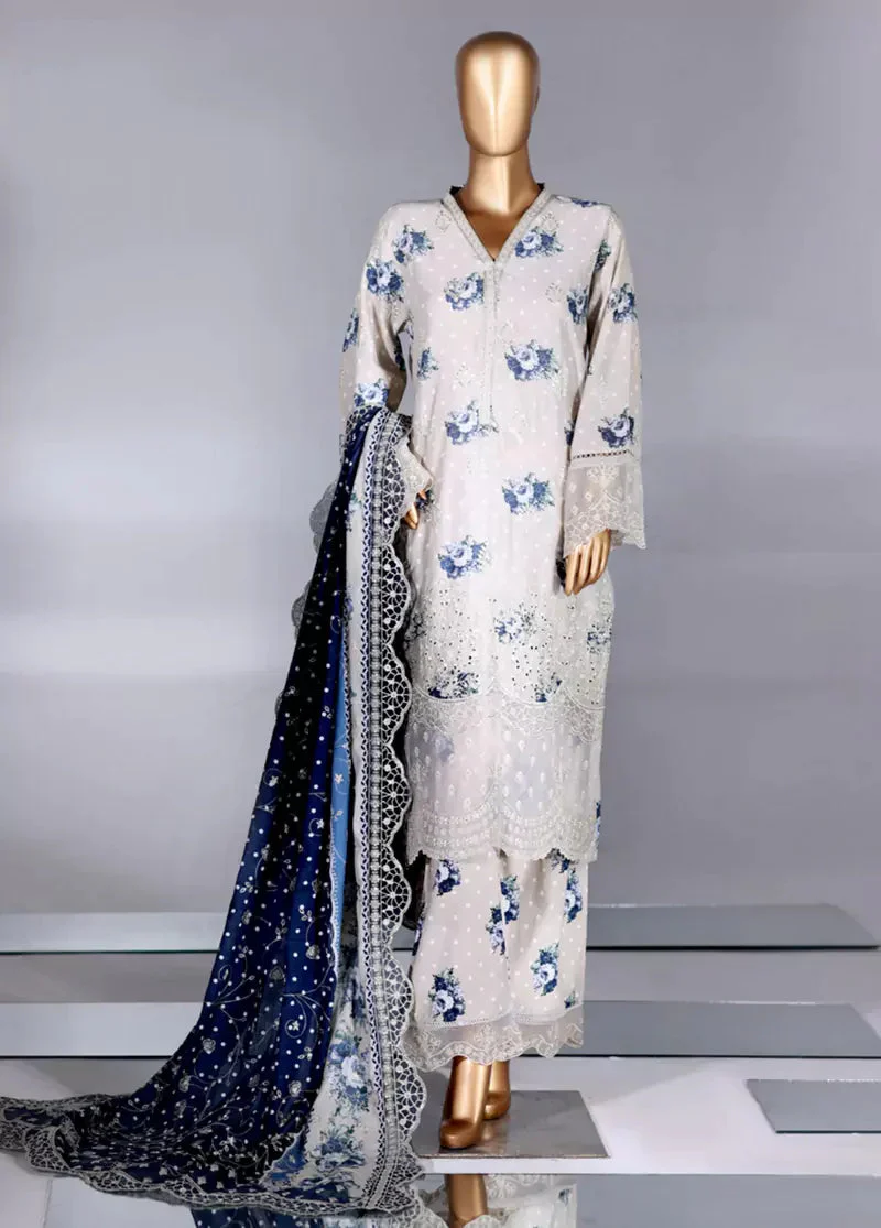 Luxury Embroidered Lawn  3 Piece